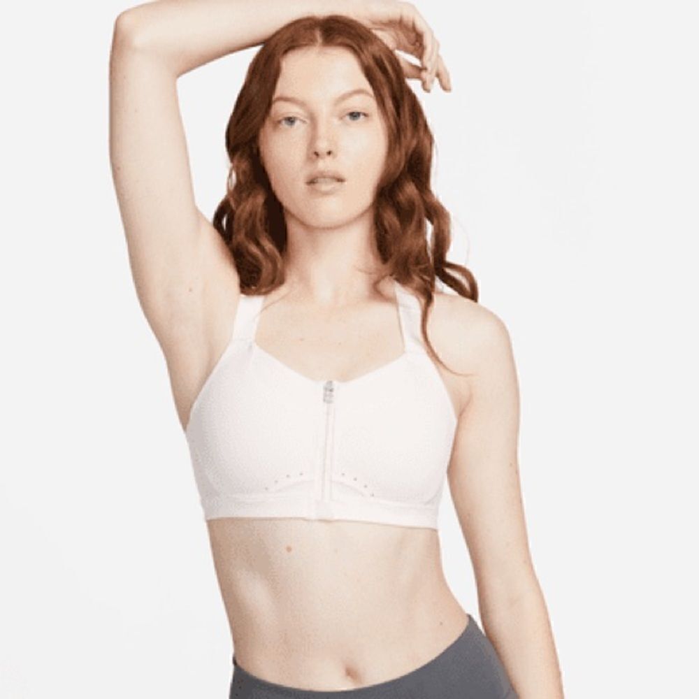 Nike Alpha padded dri fit high support sports bra light pink